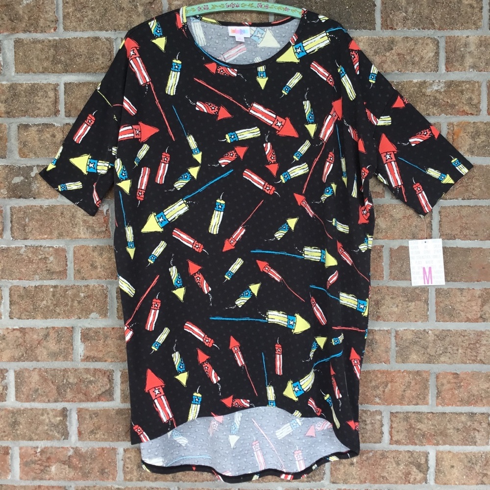 NWT LuLaRoe Irma Tunic Top Fireworks Size Medium